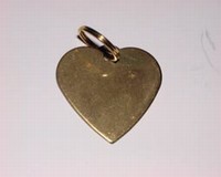 Dog ID tag Heart gold colour